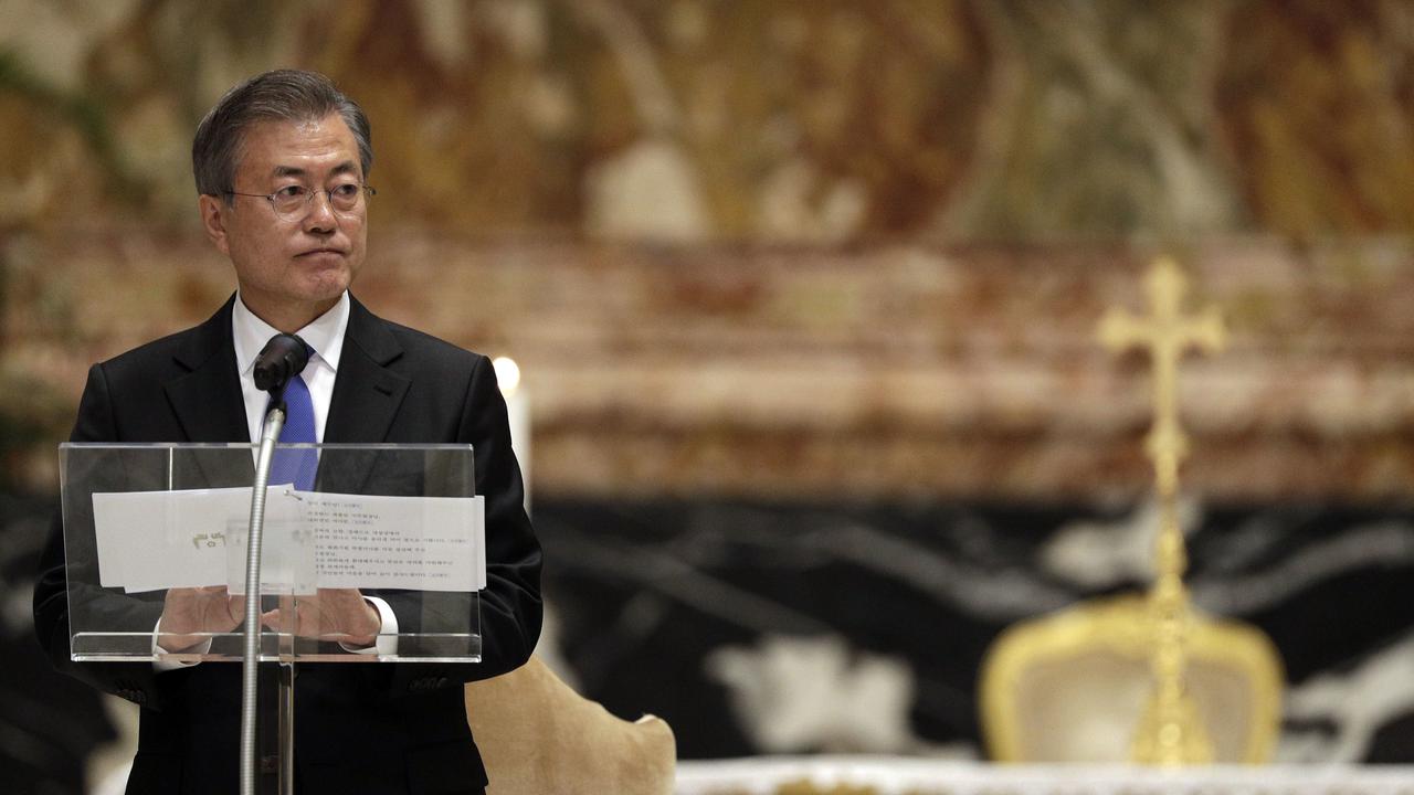 Presiden Korea Selatan Moon Jae-in saat melakukan kunjungan ke Vatikan, Rabu, 18 Oktober 2018 (AP)