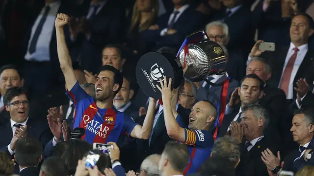FOTO: Barcelona Akhiri Musim 2016/2017 dengan Juara Copa Del Rey