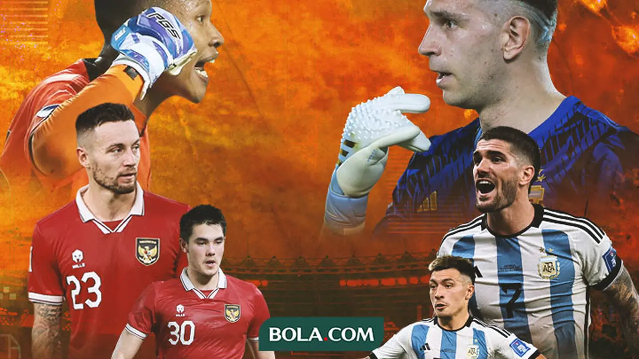 FIFA Matchday - Timnas Indonesia Vs Argentina_Syahrul Trisna, Elkan Baggott, Marc Klok Vs Emiliano Martinez, Lisandro Martinez, Rodrigo de Paul