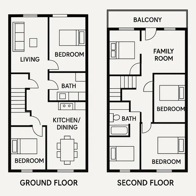 Denah Rumah 4 Kamar (Image by ChatGPT)