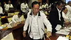 Kepala BIN, Sutiyoso usai raker dengan Komisi I DPR di Senayan, Jakarta, Senin (29/2/2016). Sutiyoso menyebut apa yang mereka rencanakan dalam revisi UU Terorisme itu disepakati oleh Komisi I DPR.(Liputan6.com/JohanTallo)