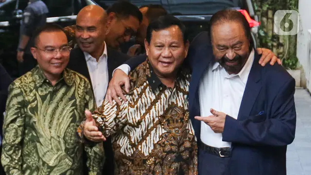 Surya Paloh Sambangi Kediaman Presiden Terpilih Prabowo Subianto