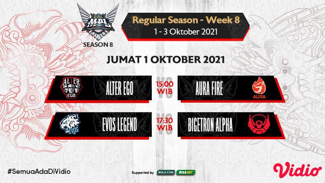 Jadwal dan Live Streaming MPL Indonesia Season 8 Pekan Ke-8 di Vidio, Jumat 1 Oktober 2021