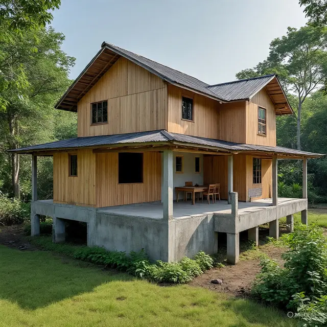 Ukuran 7x12 Desain Rumah Sederhana 3 Kamar di Kampung