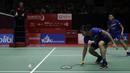 Ganda putri Indonesia, Greysia Polii/Apriyani Rahayu, merayakan kemenangan atas ganda Jepang, Nami Matsuyama/Chiharu Shida, pada laga Indonesia Masters 2020 di Istora Senayan, Jakarta, Jumat (17/1). Greysia/Apriyani menang 21-15 dan 21-16. (Bola.com/Yoppy Renato)