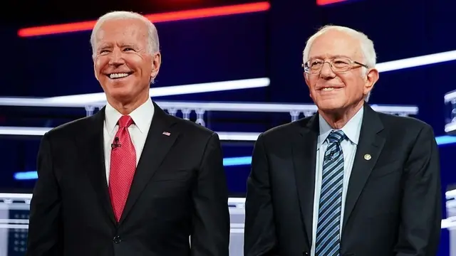 Joe Biden dan Bernie Sanders.