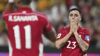 Ekspresi Eliano Reijnders pada laga Indonesia lawan Australia pada ajang Kualifikasi Piala Dunia 2026 (c) AP Photo/Mark Baker