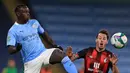 Benjamin Mendy. Bek asal Prancis yang telah memperkuat Manchester City selama 4 musim ini hanya menjadi opsi ketiga Pep Guardiola, sehingga memiliki menit bermain yang minim dan rentan cedera. Jika Mendy pergi, nilai transfernya dapat mendatangkan pemain baru. (AFP/Mike Egerton/Pool)