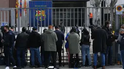 Barcagete adalah istilah yang dikemukakan media lokal Spanyol karena skandal pencucian uang dan usaha Barcelona 'mempercantik' citra klub sekitar Februari tahun lalu. (AFP/Lluis Gene)