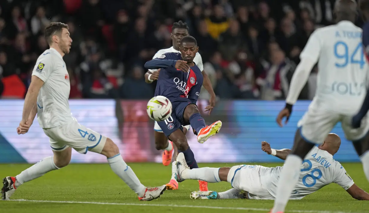 PSG ditahan imbang tamunya Le Havre 3-3. (AP Photo/Thibault Camus)