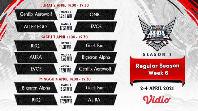 Jadwal MPL ID Season 7 Pekan Keenam