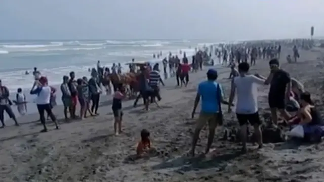 Ribuan Pengunjung Padati Pantai Parangtritis