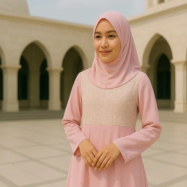 Pilihan Gamis Warna Pastel Kombinasi
