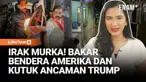 Ratusan warga Irak menggelar aksi protes di Lapangan Tahrir, Baghdad, dengan membakar bendera Amerika Serikat serta foto Presiden Donald Trump. Aksi ini dipicu pernyataan Trump yang mengancam menghentikan dukungan AS terhadap Irak.