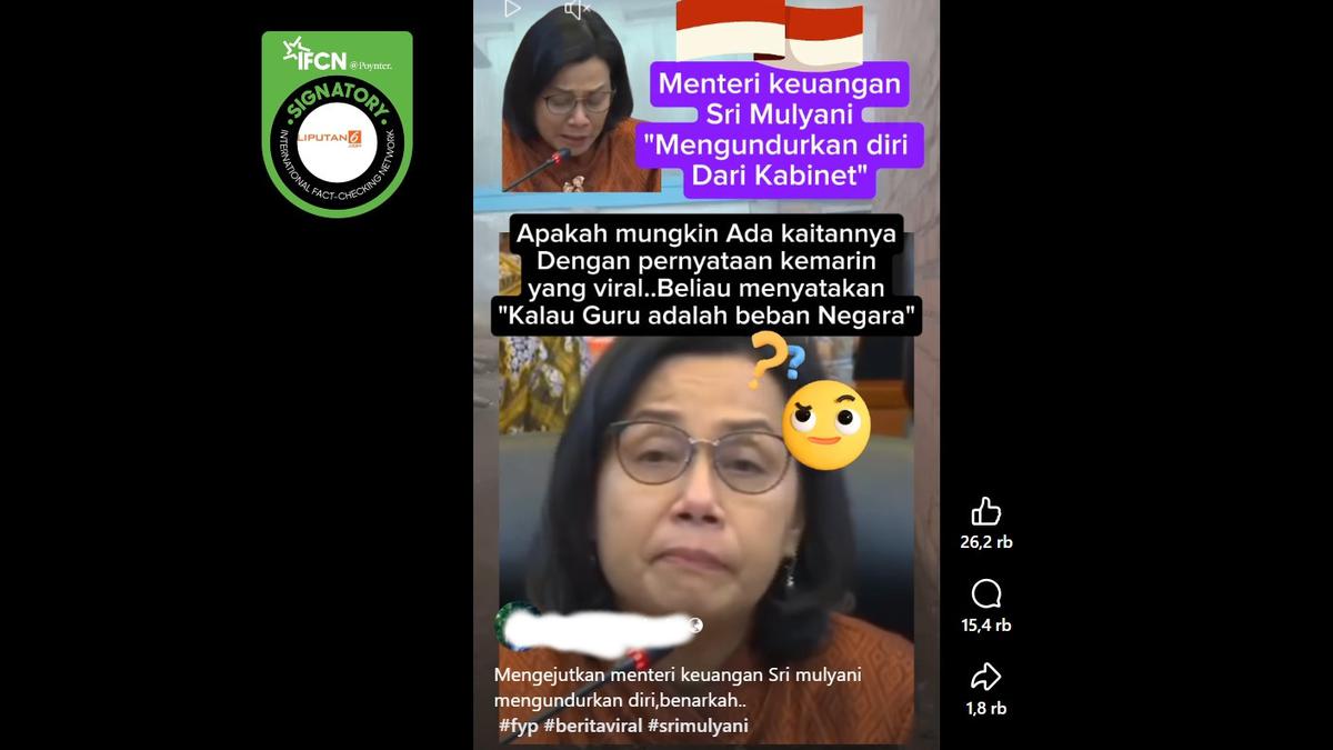Viral Video Hoaks Sri Mulyani Mundur dari Jabatan, Ini Fakta Lengkapnya