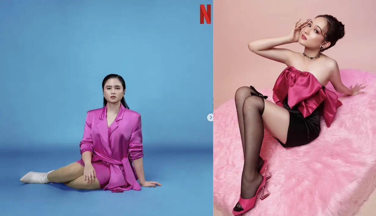 Bergaya pop dengan nuansa color block. Tissa biani memilih wrapped balzer menjai outfit yang hadirkan kesan kuat. Sedangkan Laura Moane memilih gaya yang lebih playful dengan ribbon top yang menggemaskan. Riasan makeupnya juga berhasil hadirkan pesona yang menjanjikan.  [Foto: Instagram/ @lauramoane @tissabiani]
