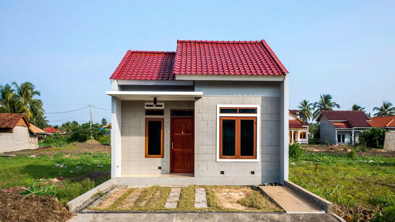 Desain Rumah Sederhana Rp50 Jutaan di Lahan 6x10 Meter dengan Dinding Batako/ Ilustrasi gambar AI