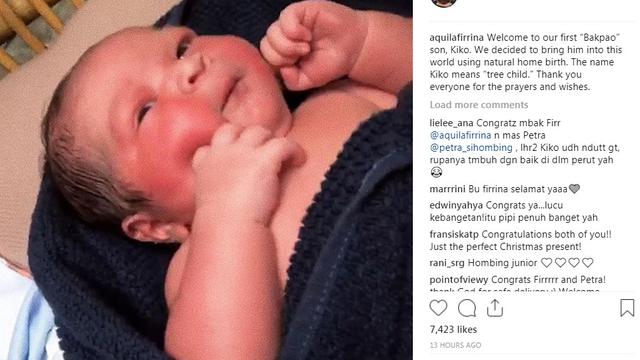 Anak Petra Sihombing dan Aquila Firrina (Instagram/ @aquilafirina https://www.instagram.com/p/Brz45qklQc_/)