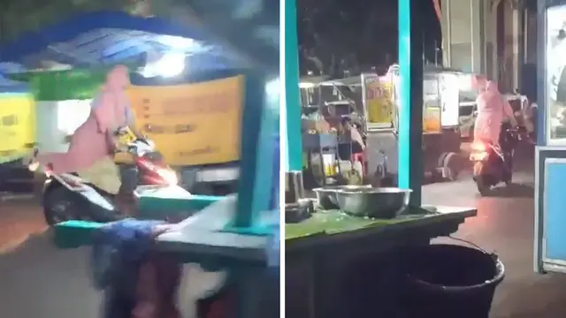 Perempuan Berdiri saat Mengendarai Motor