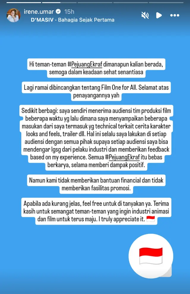 Viral film animasi Merah Putih telan bujet Rp6,7 Miliar, Wamen Irene Umar angkat bicara soal pendanaan