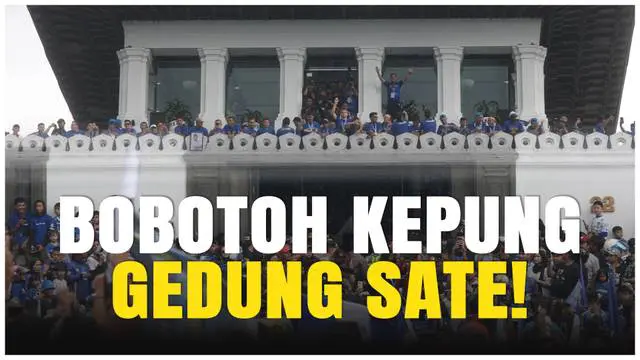 VIDEO: Merinding! Gedung Sate Diserbu Bobotoh, Rayakan Gelar Juara Persib di BRI Liga 1
