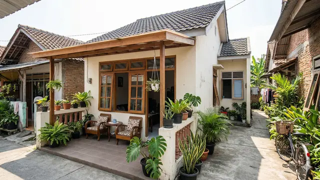 Rumah Kecil 1 Lantai Ventilasi Silang untuk Lahan Sempit (Foto: Gemini AI)