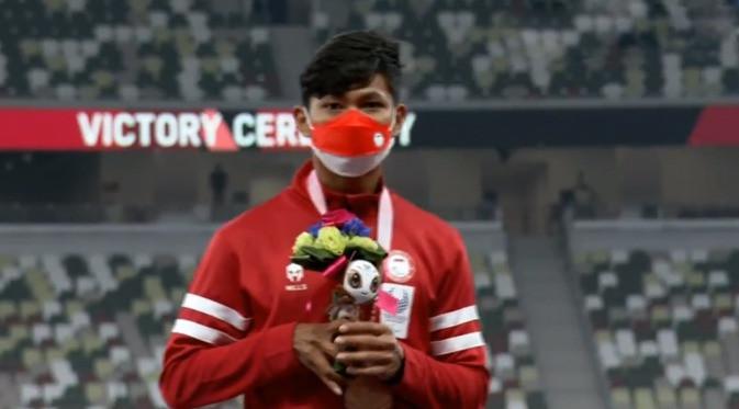 Saptoyoga Purnomo merebut perunggu Paralimpiade Tokyo 2020. (Tangkapan Layar Vidio)