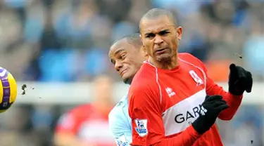 Middlesbrough&#039;s forward Afonso Alves during English Premier league match at The City of Manchester Stadium in Manchester, on February 7, 2009. AFP PHOTO/ANDREW YATES