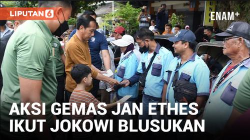 VIDEO: Gemes! Jan Ethes Ikut Jokowi Blusukan ke Pasar