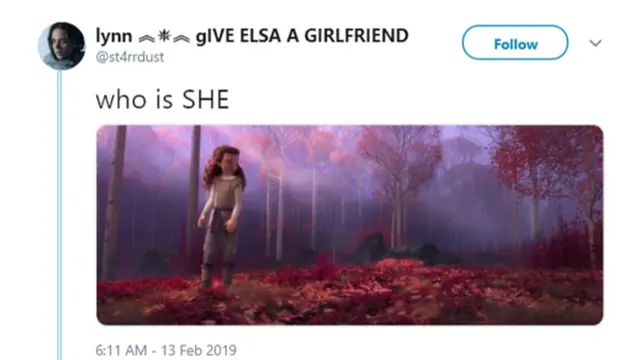 Frozen 2 (Twitter/ https://twitter.com/st4rrdust/status/1095686921622249472)