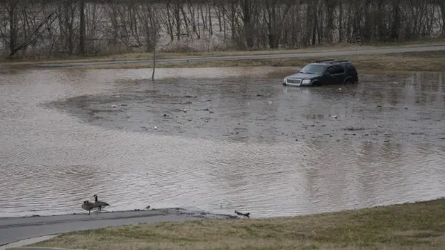 Banjir di dekat Red River, Tennessee, AS. (AP)