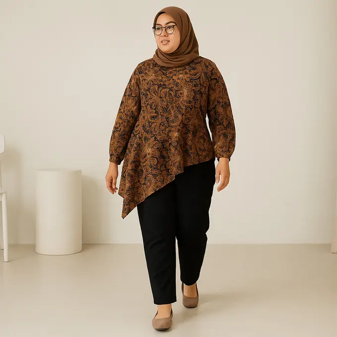Inspirasi Model Batik Peplum untuk Big Size/via ChatGPT