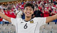 Selebrasi emosional gelandang Timnas Indonesia U-17, Evandra Florasta setelah mencetak gol ke gawang Timnas Korea Selatan dalam laga perdana fase grup Piala Asia U-17 2025, Jumat (4/4/2025) (Instagram Timnas Indonesia)