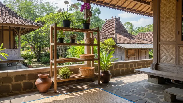 Pelengkap Teras Rumah Tropis di Kampung