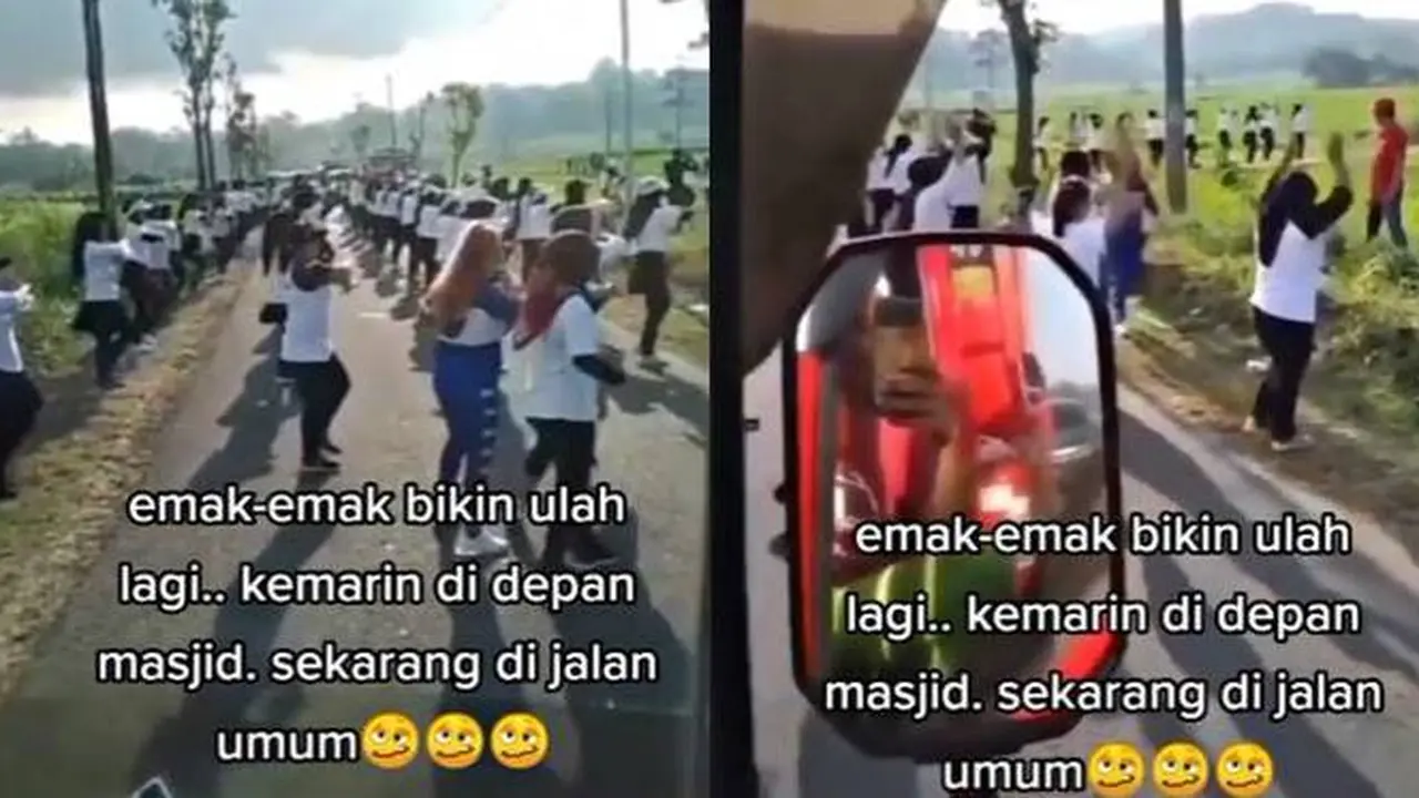 Asik Senam di Tengah Jalan, Ulah Emak-Emak Ini Sampai Bikin Macet