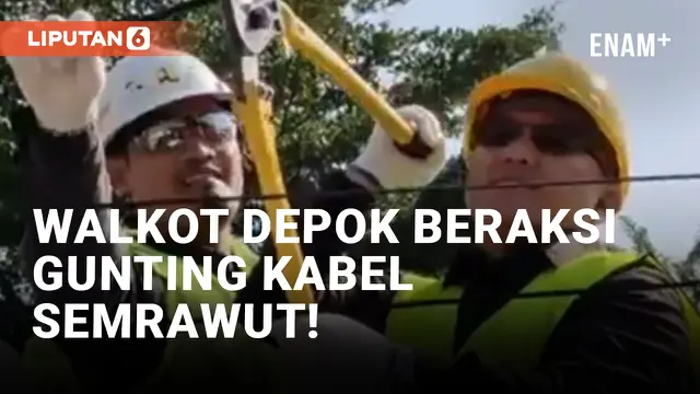 Kabel Semrawut di Jalan Tole Iskandar Diguntingi Wali Kota Depok