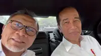 Momen Mendag Zulkifli Hasan (Zulhas) bersama Presiden Jokowi di dalam Mobil RI 1. (Foto: Istimewa)