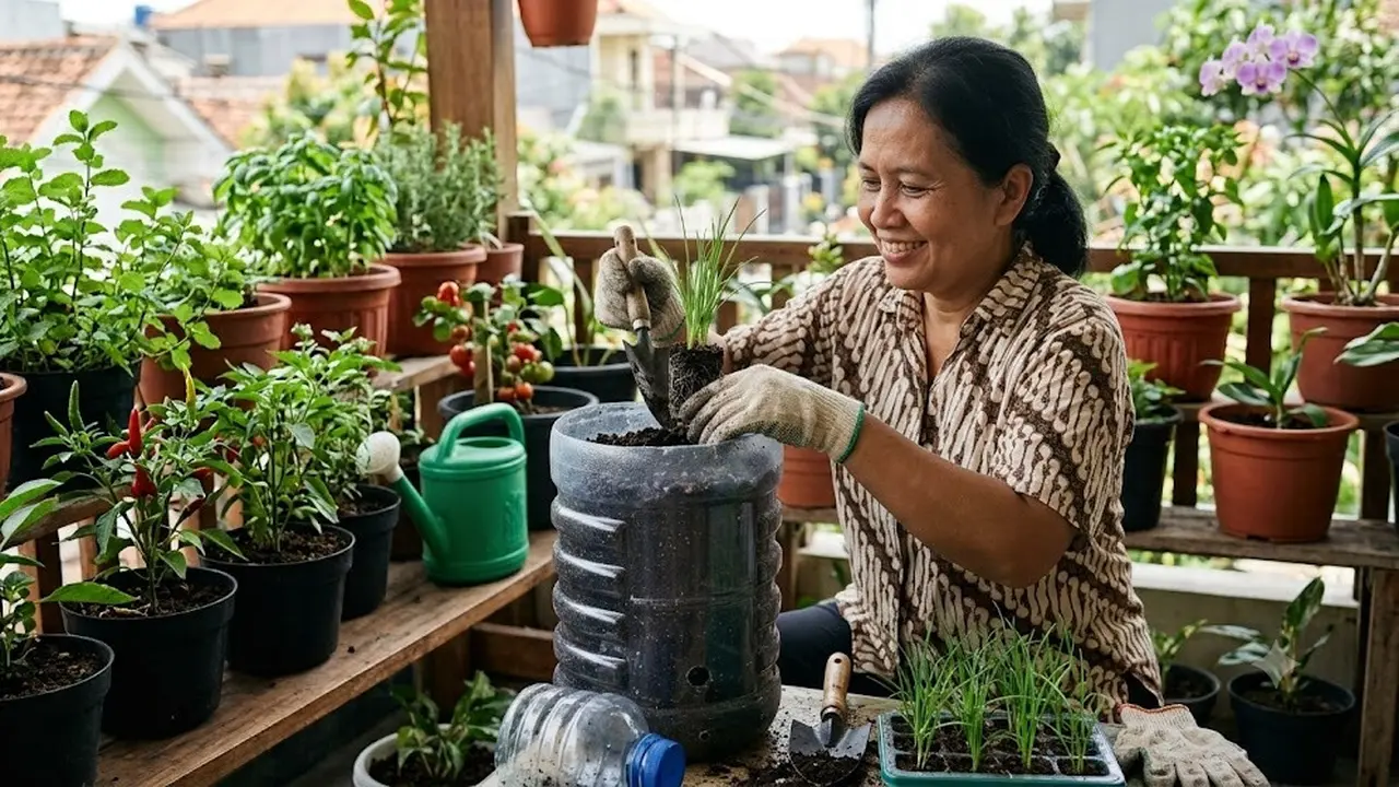 Cara Menanam Kucai di Galon 5 Liter (AI Generated)