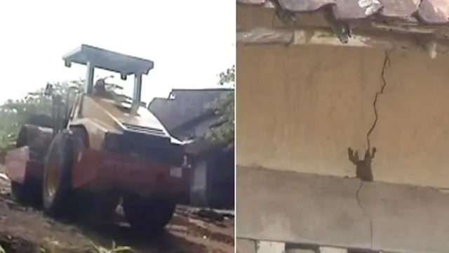 Diduga Akibat Getaran Alat Berat, Dinding Rumah Warga Retak