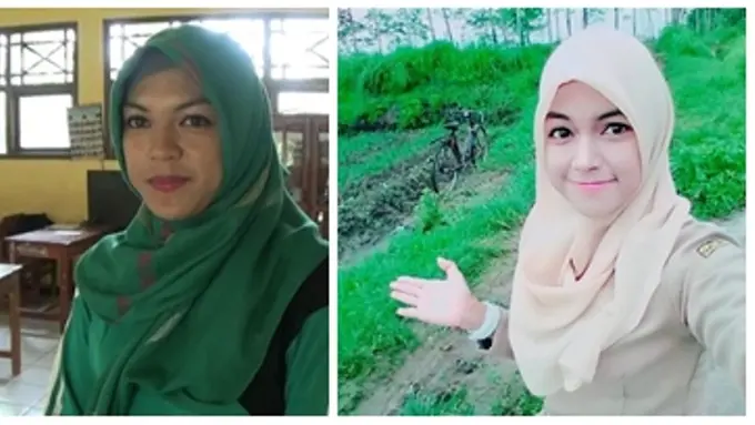 [Bintang] Foto Rizma Mengajar vs Selfie, Cantik Mana?