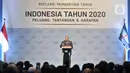 Ketum Partai Demokrat, Susilo Bambang Yudhoyono (SBY) menyampaikan pidato saat acara  Refleksi Pergantian Tahun di di Jakarta Convention Center, Rabu (11/12/2019). Dalam pidatonya, SBY mencermati situasi dan kondisi bangsa Indonesia saat ini dan yang akan datang. (merdeka.com/Iqbal S. Nugroho)