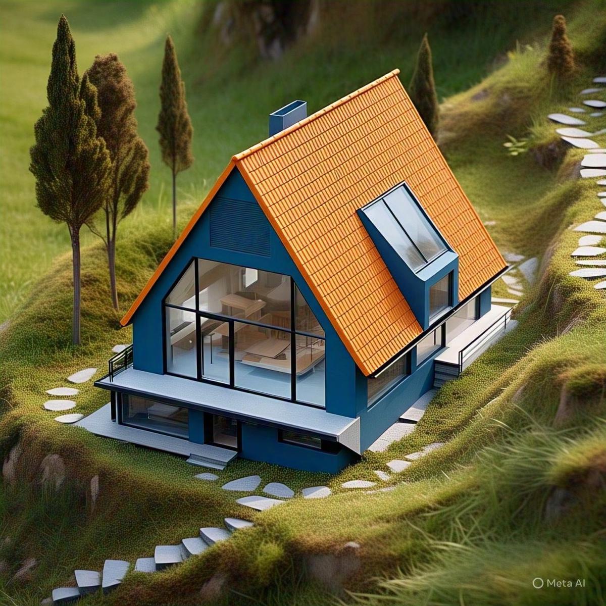 Ilustrasi Atap Rumah Segitiga