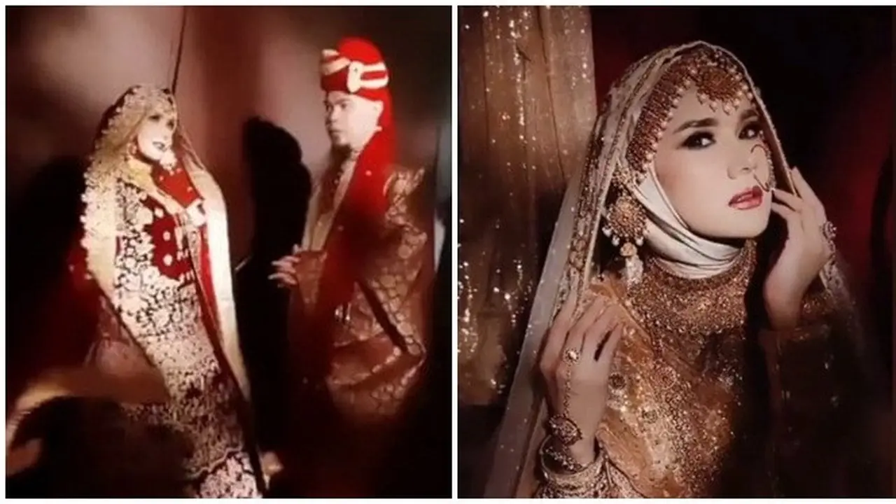 7 Pemotretan Ahmad Dhani dan Mulan Jameela dengan Busana ala India, Serasi Banget