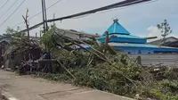 Pohon tumbang akibat angin kencang di Rancaekek, Kabupaten Bandung, Rabu, 21 Februari 2024. (Dikdik Ripaldi/Liputan6.com)