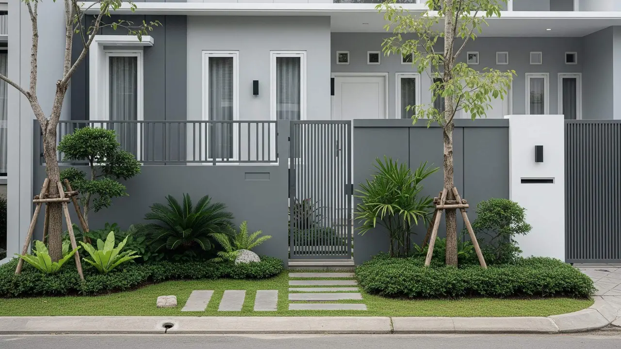 Desain Rumah Minimalis Cat Abu-Abu Putih