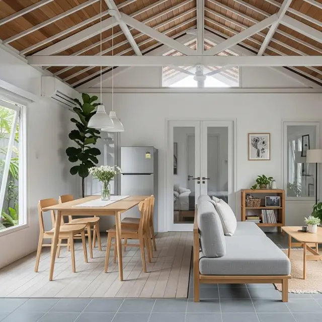 Desain Rumah Kecil dengan Plafon Tinggi Anti Panas dan Jamur