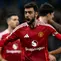 Gol Bruno Fernandes dari titik putih berhasil menyamakan kedudukan pada menit ke-88. Dua menit kemudian, Amad Diallo mencetak gol kemenangan yang sensasional di akhir pertandingan untuk Manchester United, juara Liga Inggris 20 kali itu. (Paul ELLIS/AFP)