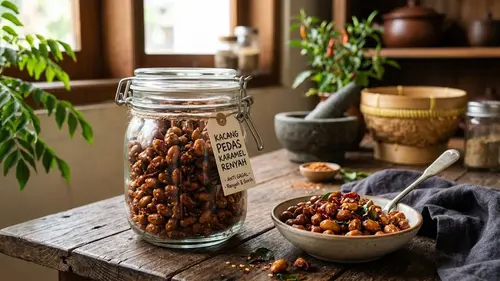 Resep Kacang Pedas Karamel/AI Generated