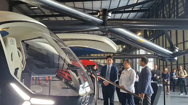 PT Whitesky Aviation mengadakan acara Welcoming The Future of Air Mobility, dengan mengenalkan teknologi eVTOL (Electric Vertical Take-Off and Landing). (Dok Whitesky)