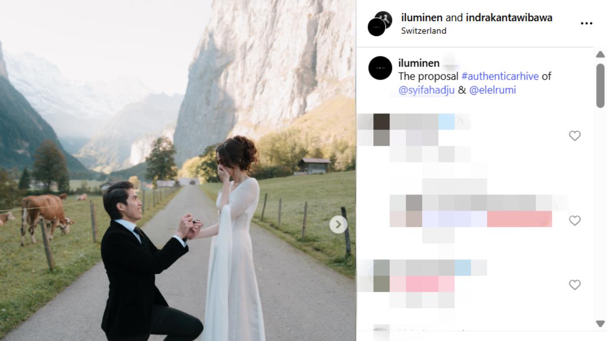 Pesona Syifa Hadju Pakai Gaun Hian Tjen Saat Dilamar El Rumi di Swiss